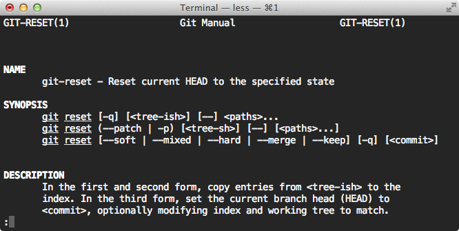 git help reset